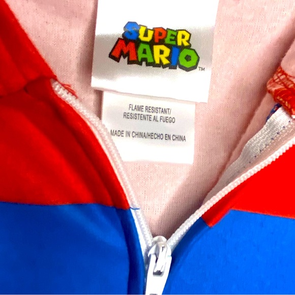 SUPER MARIO Cosplay Blanket Sleeper UnionSuit Halloween Costume Kids Size 8 - Picture 7 of 8